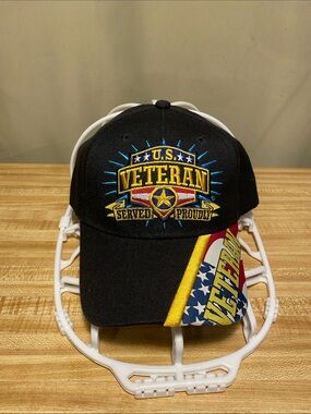 United States  U.S.  Served Proudly Veteran Cap with Embroidered Logo Design O/S
